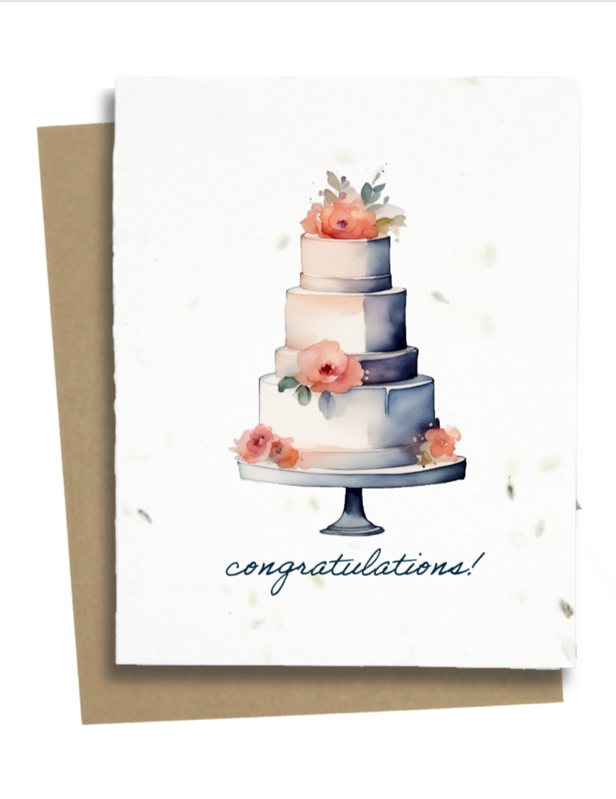 Greet n' Grow Plantable Cards - Wedding Congratulations Card: Wildflower