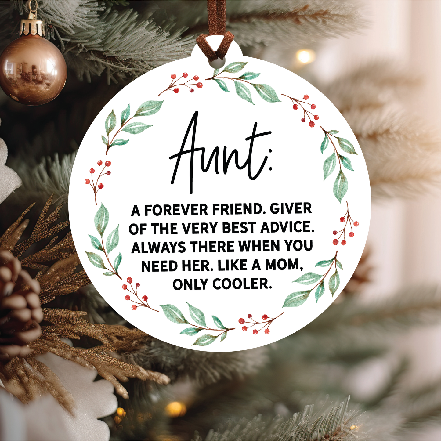 Knotty Design Co. - Aunt Christmas Ornament