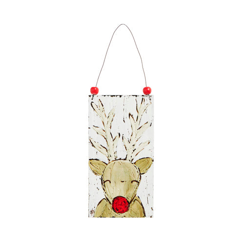 7 Inch Reindeer Wooden Ornament