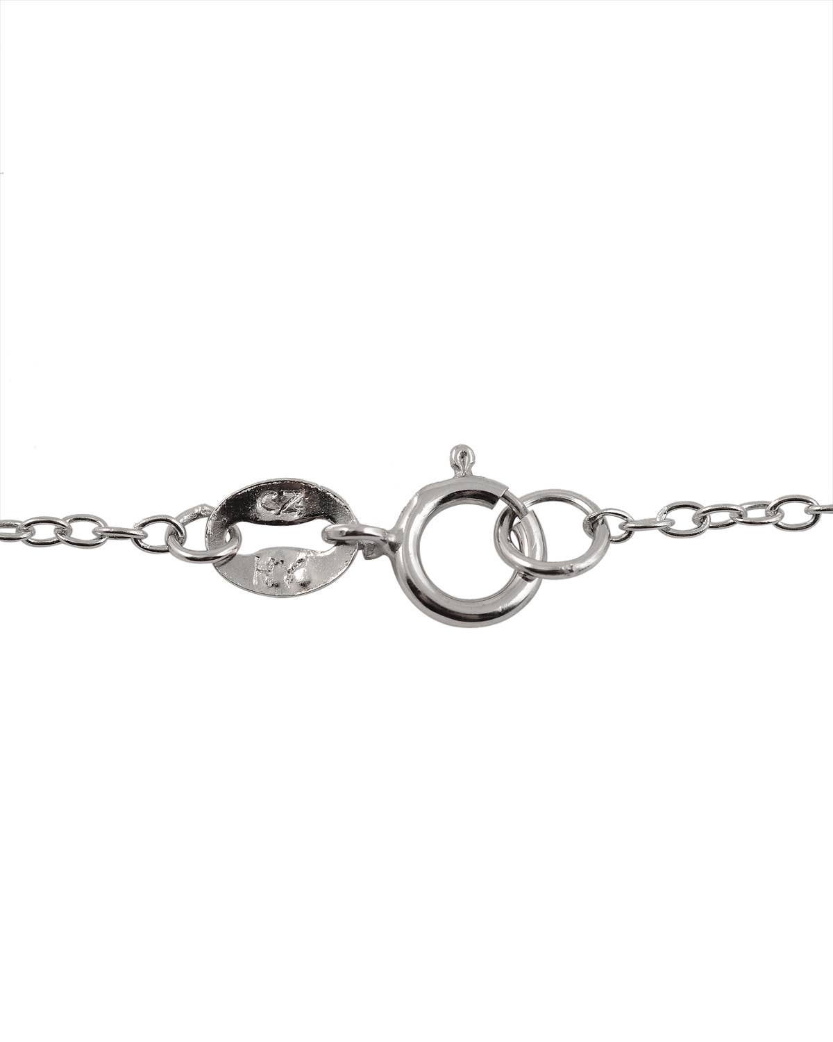 Genevive - Sterling Silver Gold Plated Cubic Zirconia Necklace(3474)
