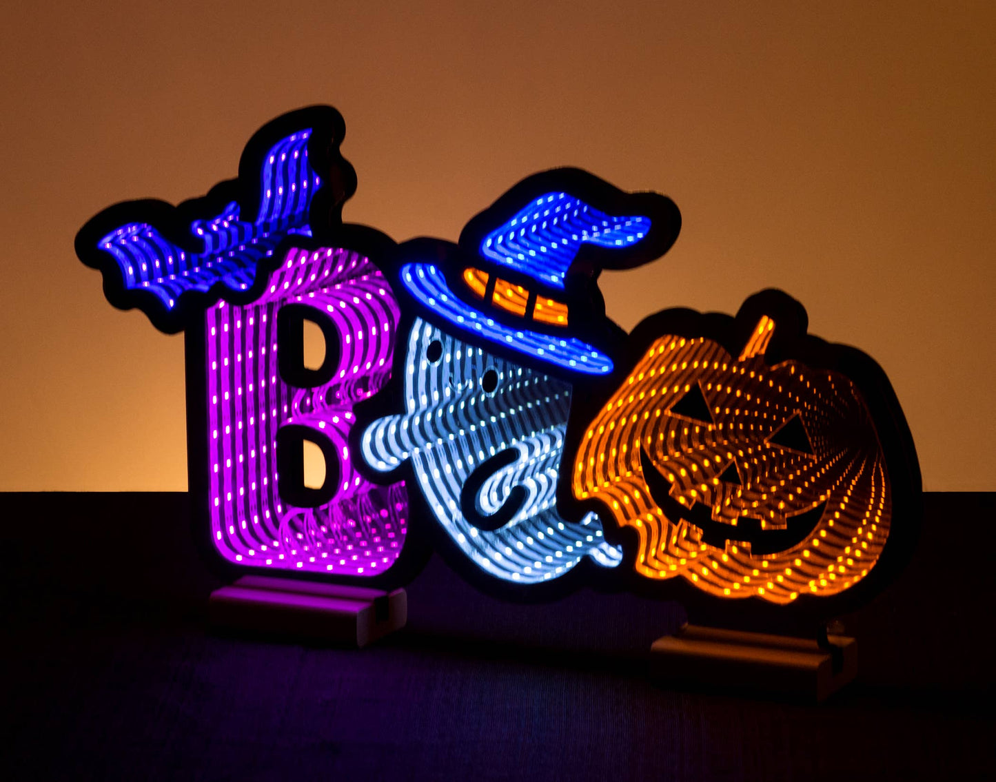 Christmas Tradition - 17" BOO Halloween Infinity Light with Ghost & Pumpkin