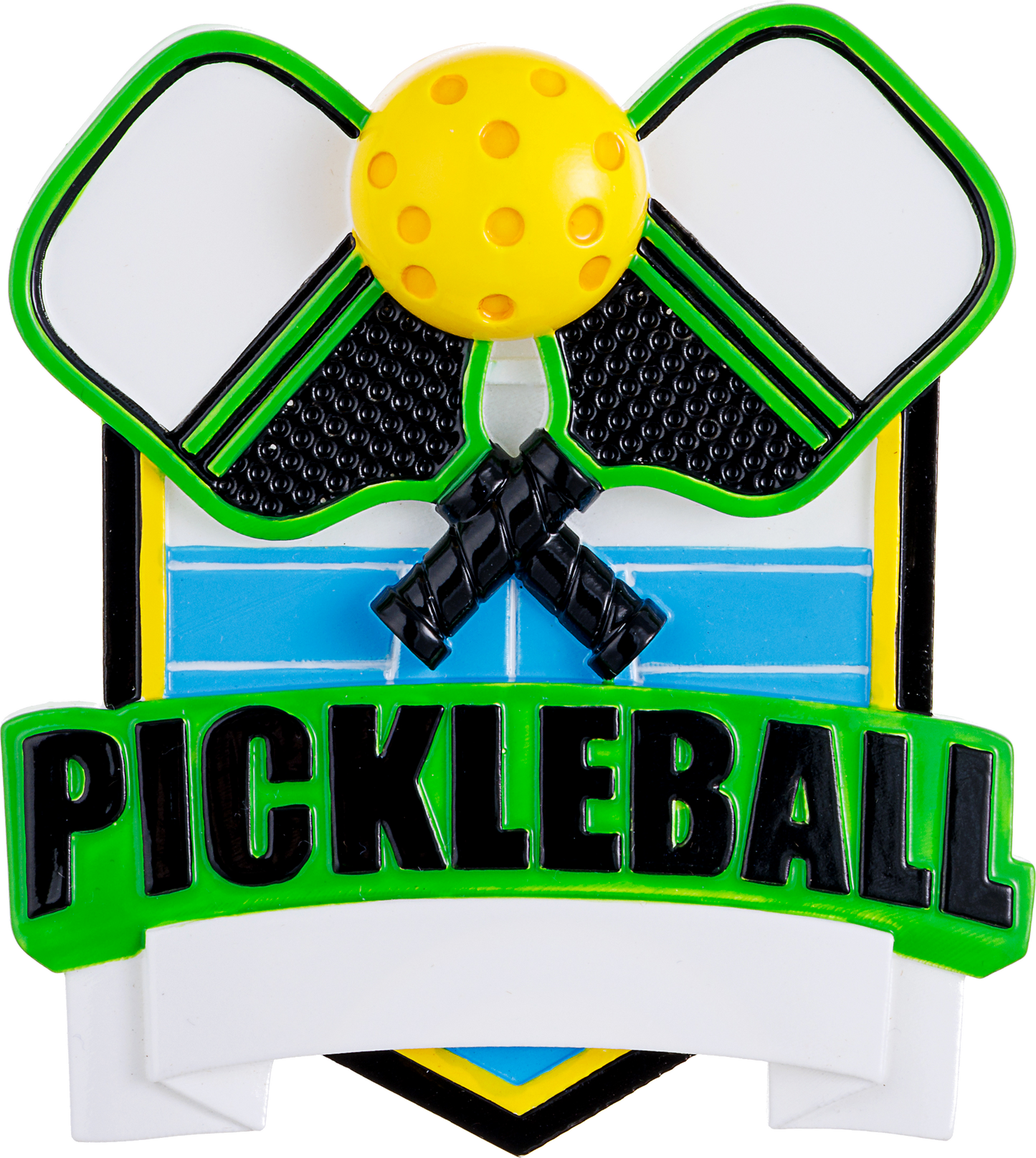 Pickle Ball Shield Personalized Ornament