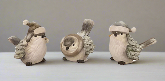 Resin Snowbound Bird Figurine, 3 Assorted, sold individually or as a Set