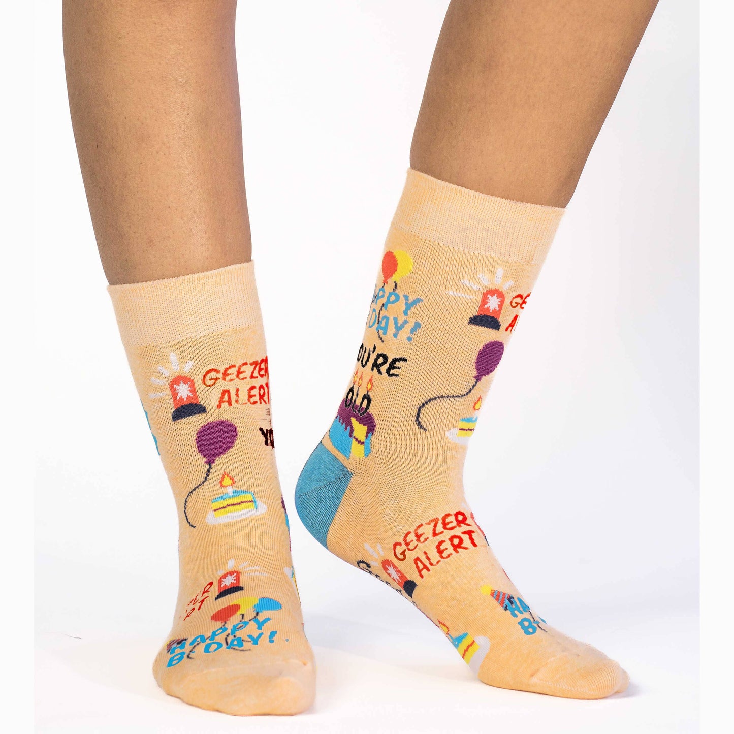 Women's Happy Birthday Geezer Socks: Shoe Size 5-9