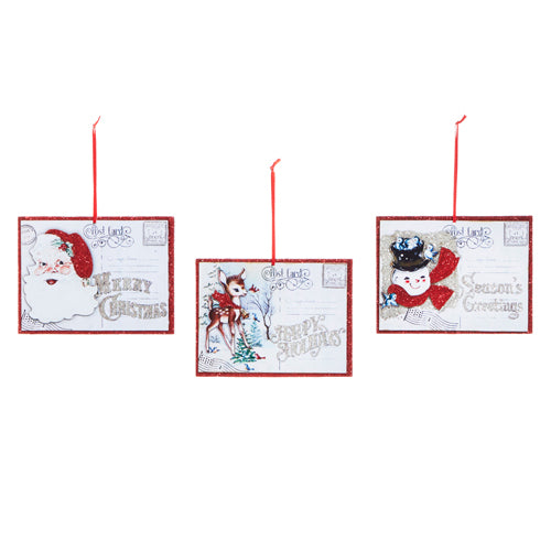 6.25 Inch Vintage Postcard Ornament