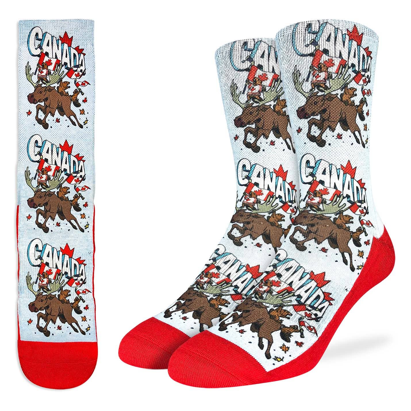 Men's Majestic Canadian Moose & Beaver Socks: Shoe Size 8-13