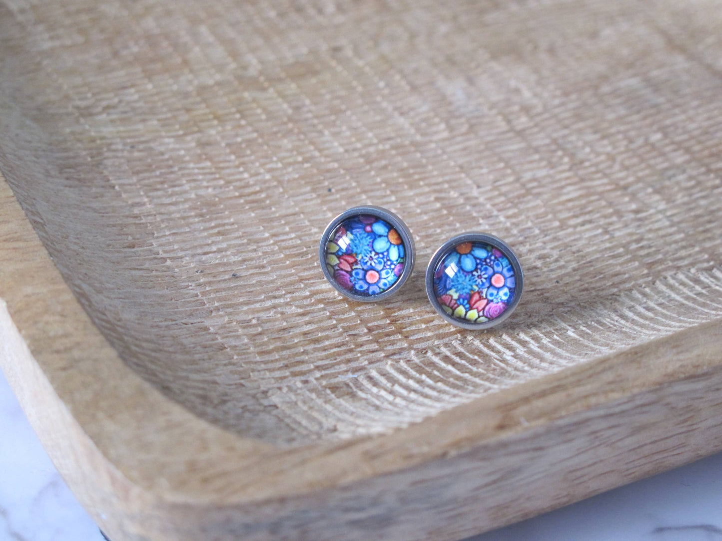 Crystal McMaster Jewellery Designer - Floral Bunch Stud Earrings 10mm