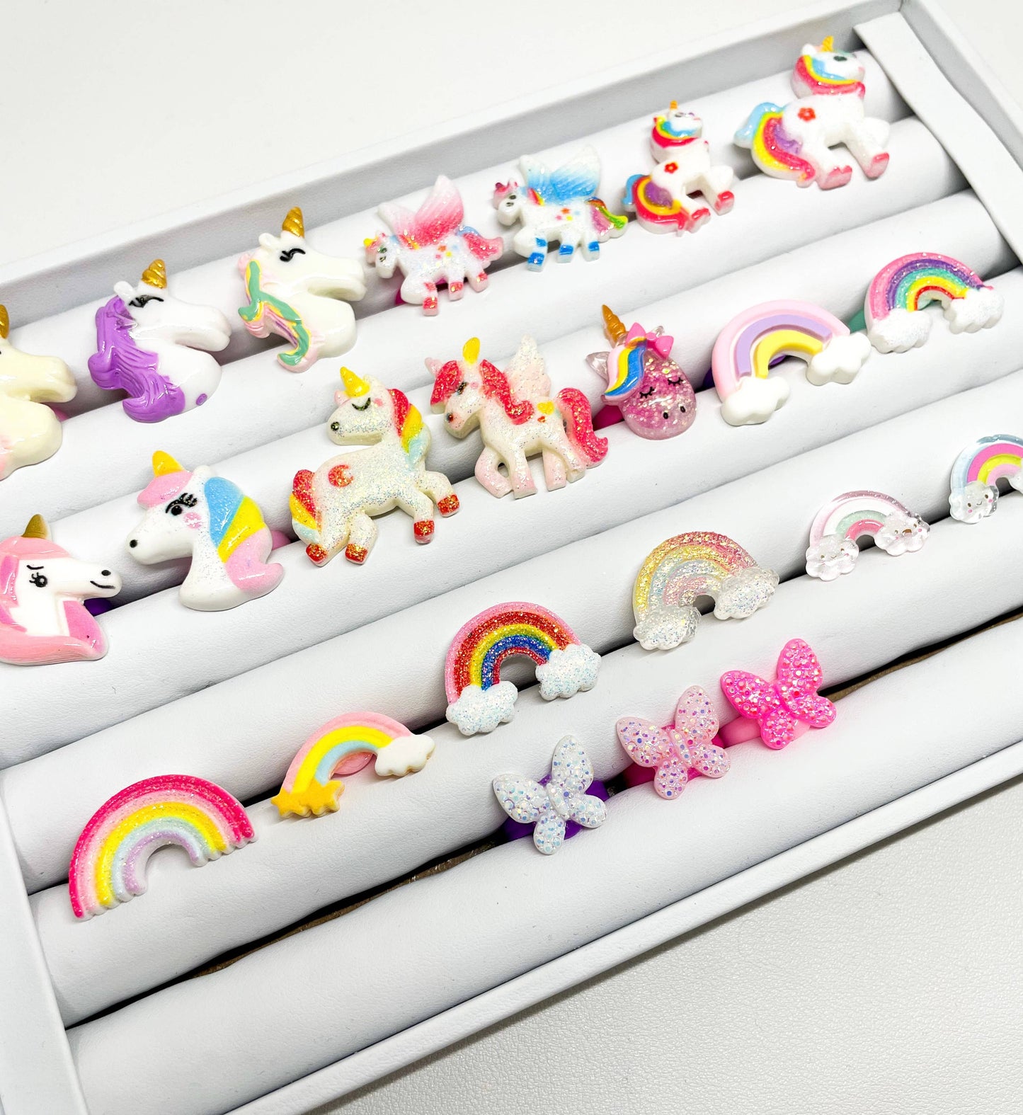Shantiques Mini Creations - Kids Rings - Unicorns, Rainbows and Butterflies: 12