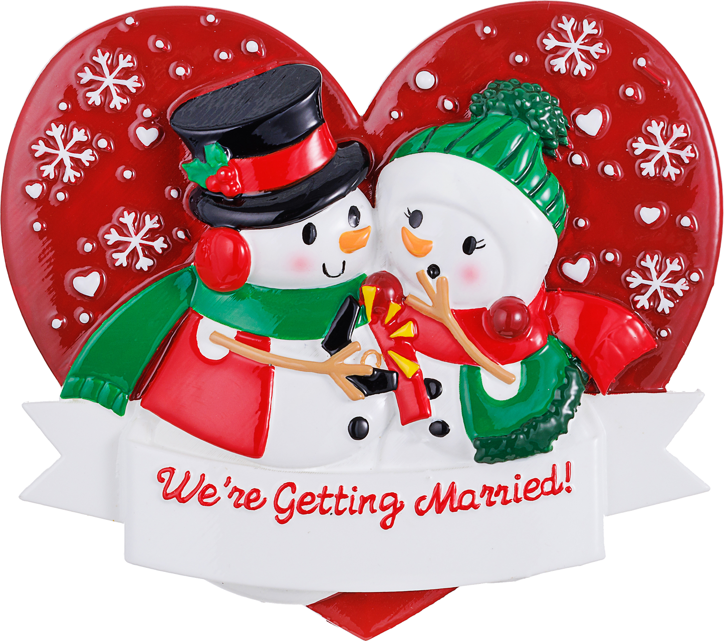 PolarX Ornaments - Snowman Engagement Personalized Ornament