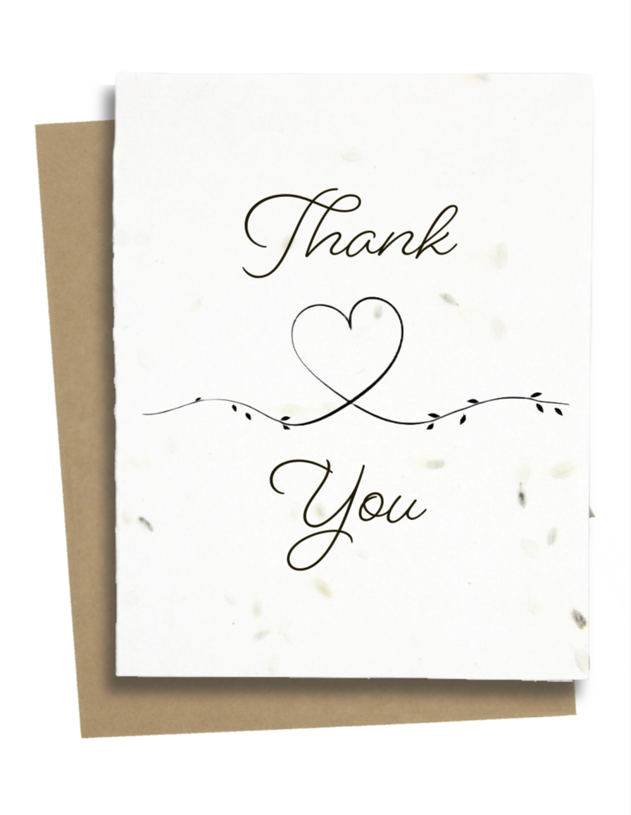 Greet n' Grow Plantable Cards - Unique Thank You Card with Heart: Wildflower