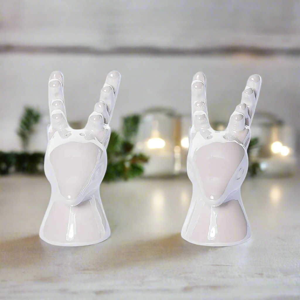 Ceramic Elegant Reindeer Salt And Pepper Shakers