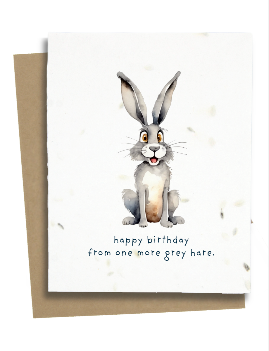 Greet n' Grow Plantable Cards - Happy Birthday Hare Card: Wildflower