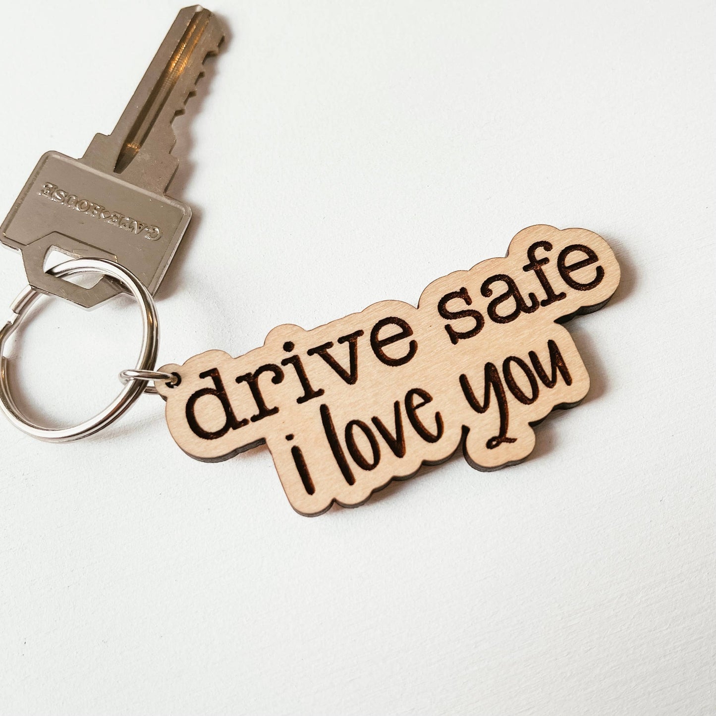 Knotty Design Co. - Drive Safe I Love You Wooden Keychain