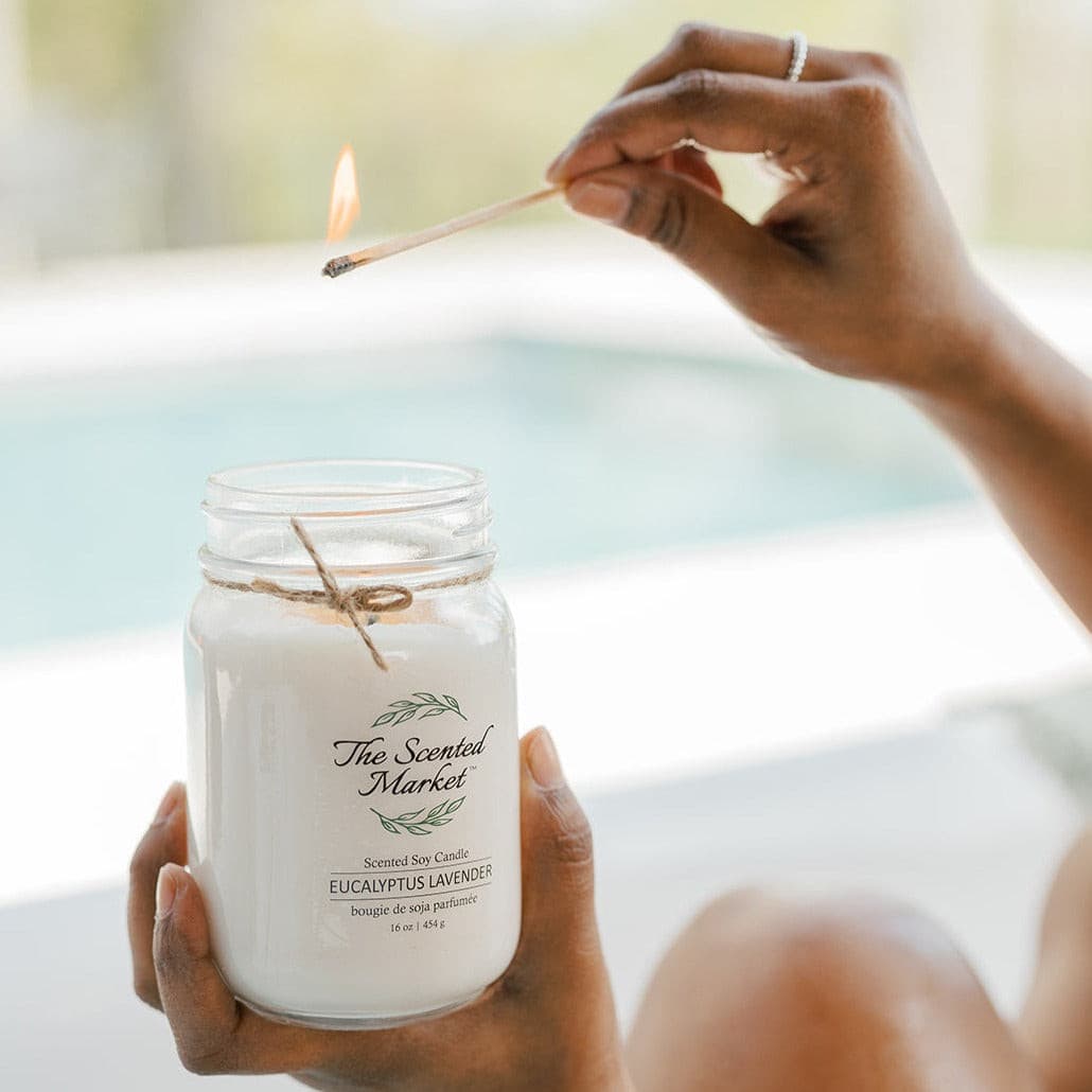 The Scented Market - EUCALYPTUS LAVENDER Soy Wax Candle 16 oz