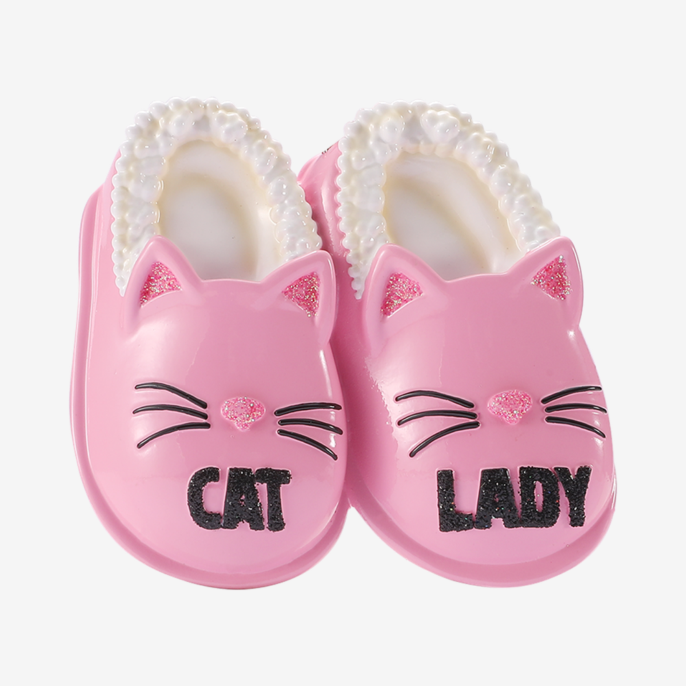 PolarX Ornaments - Pink Cat Lady Slippers Personalized Ornament