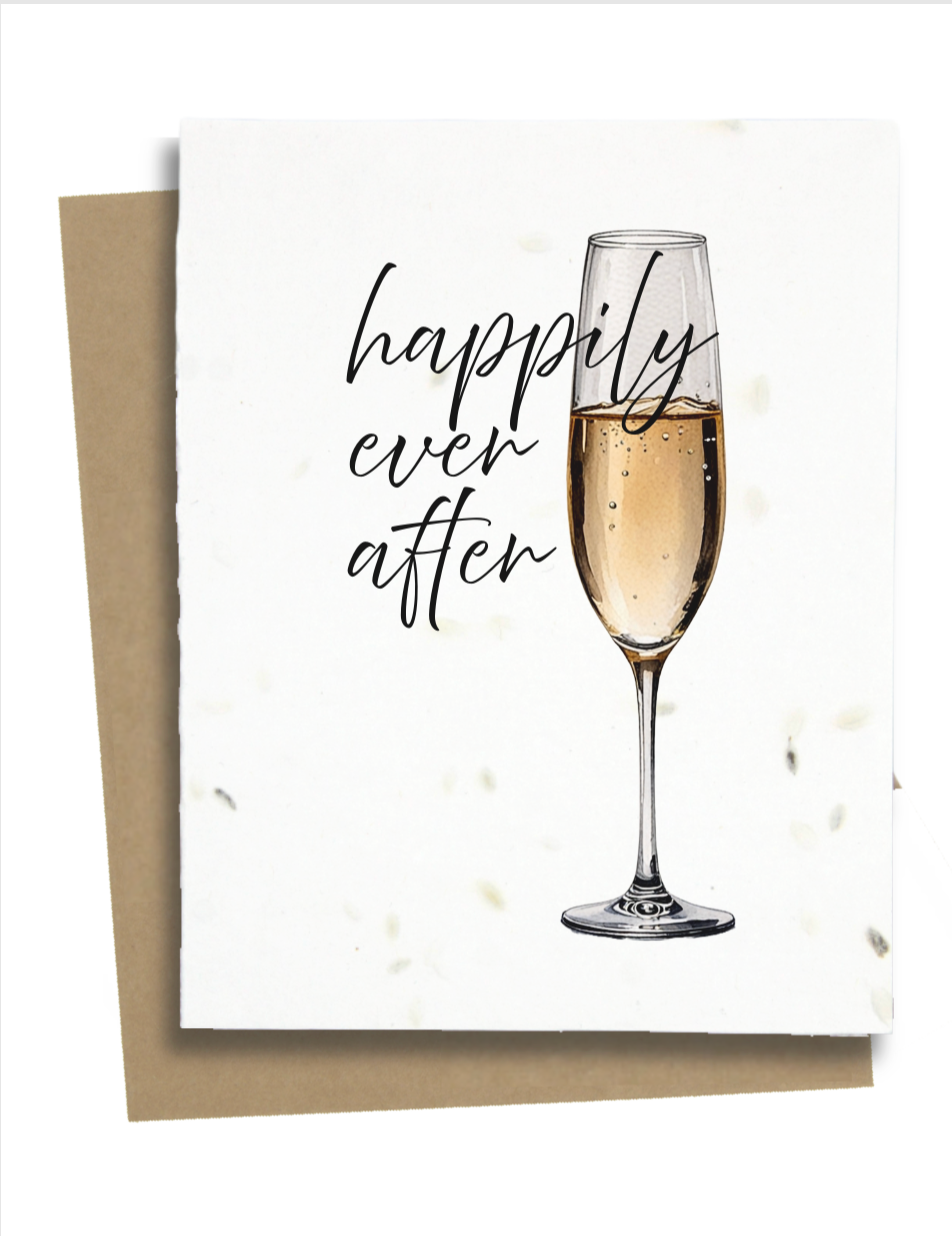Greet n' Grow Plantable Cards - Champagne Wedding Card: Wildflower