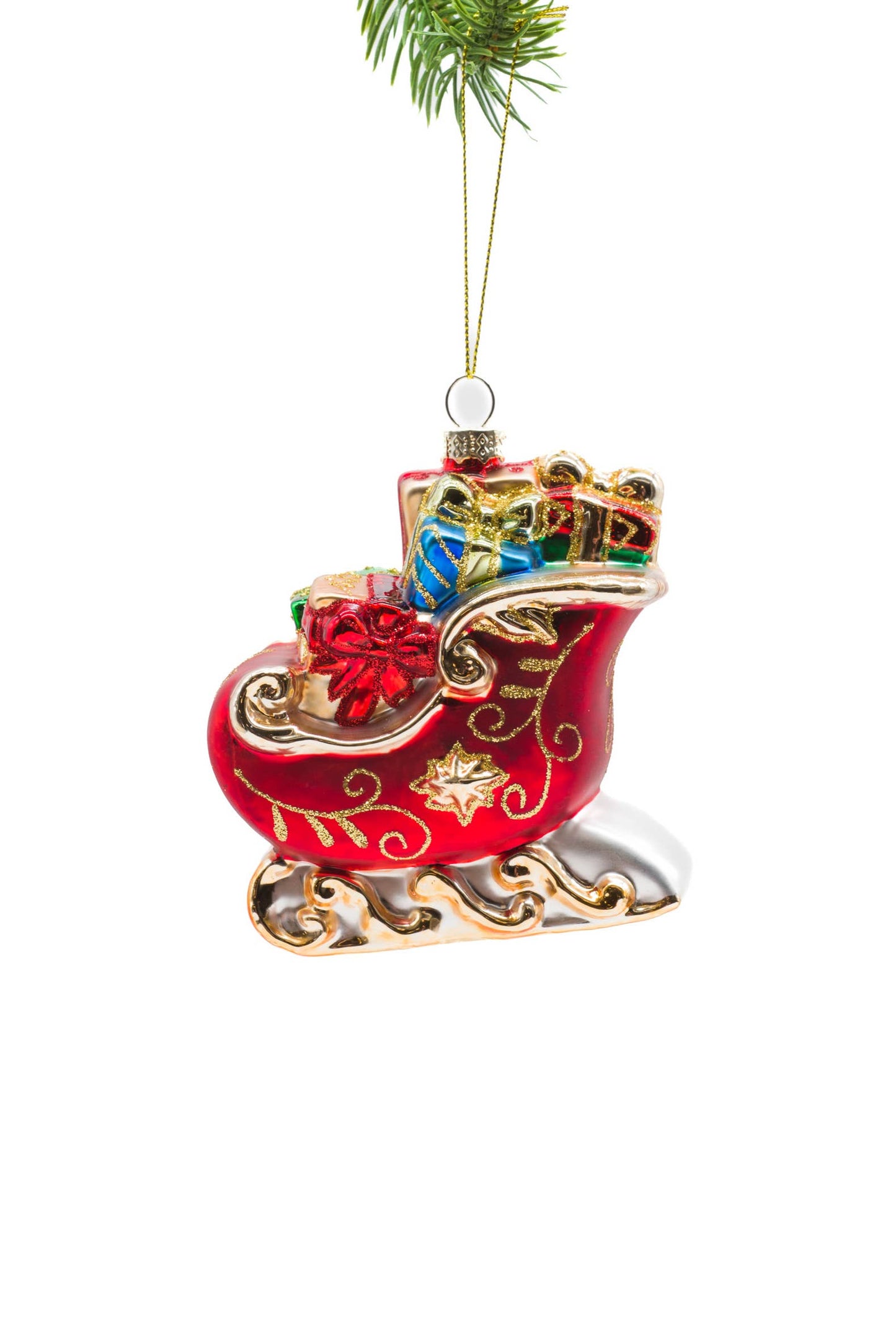 Starlight Collection - Red Hanging Sleigh Ornament