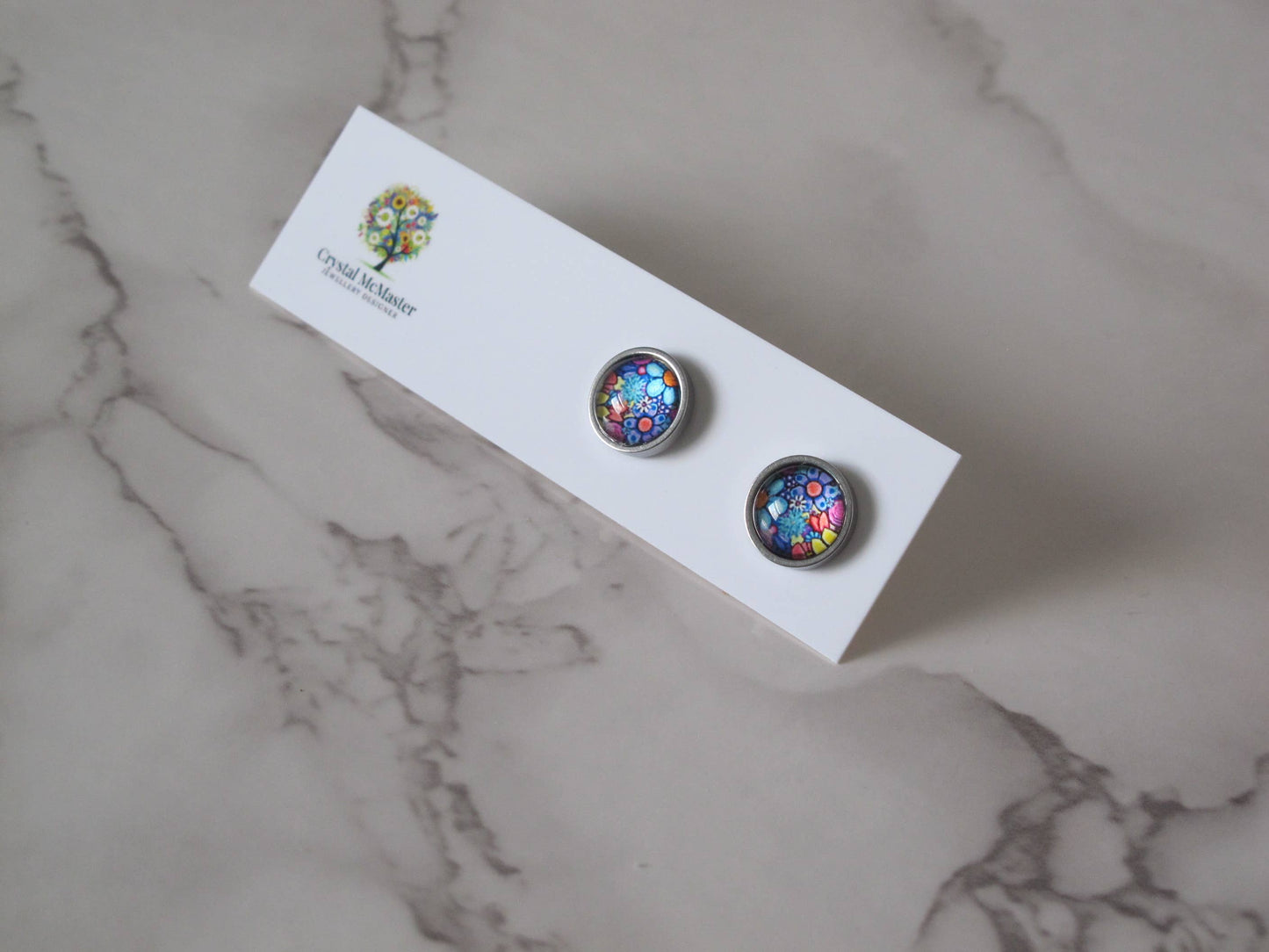Crystal McMaster Jewellery Designer - Floral Bunch Stud Earrings 10mm