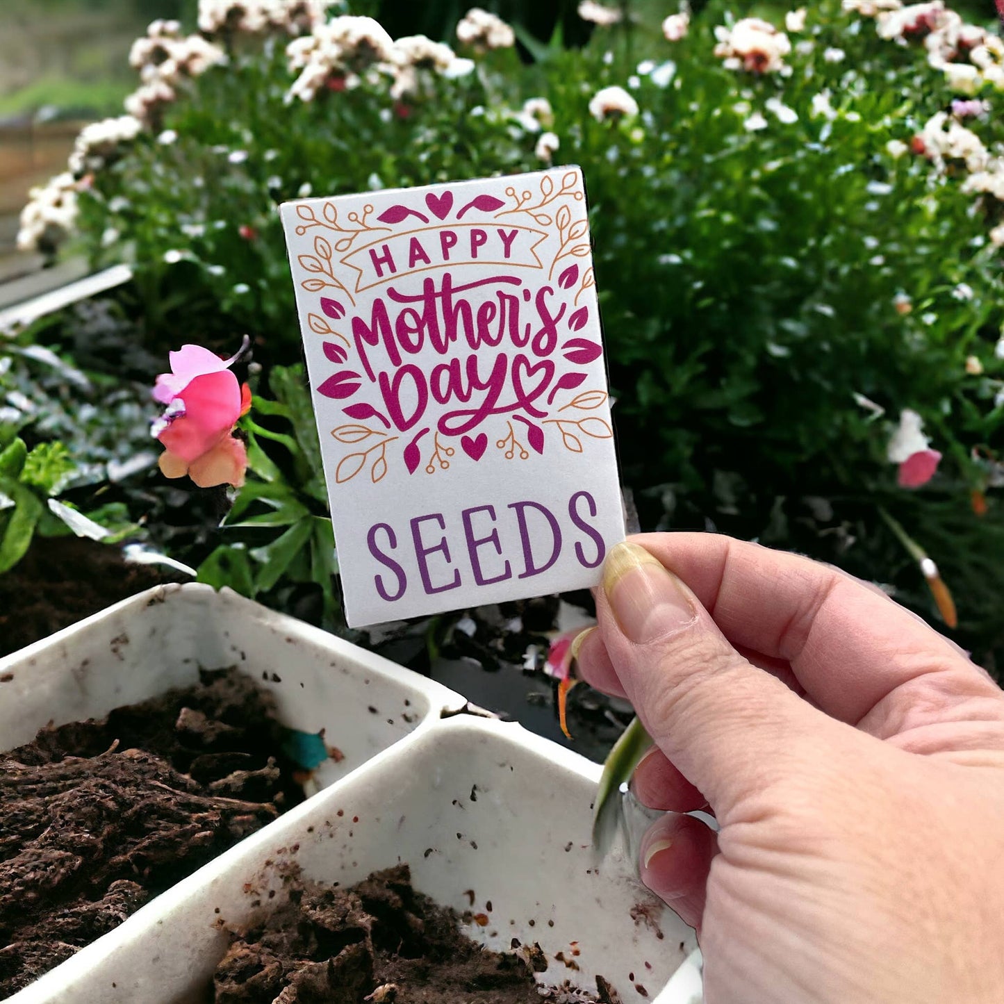 Mother’s Day seed package with poppies