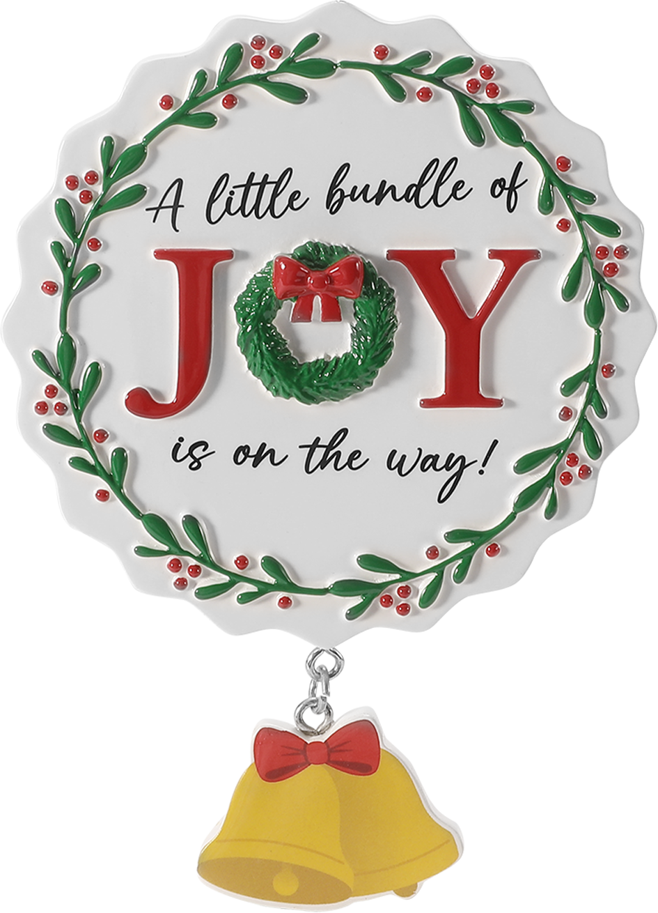PolarX Ornaments - Bundle of Joy on Way Wreath Personalized Ornament