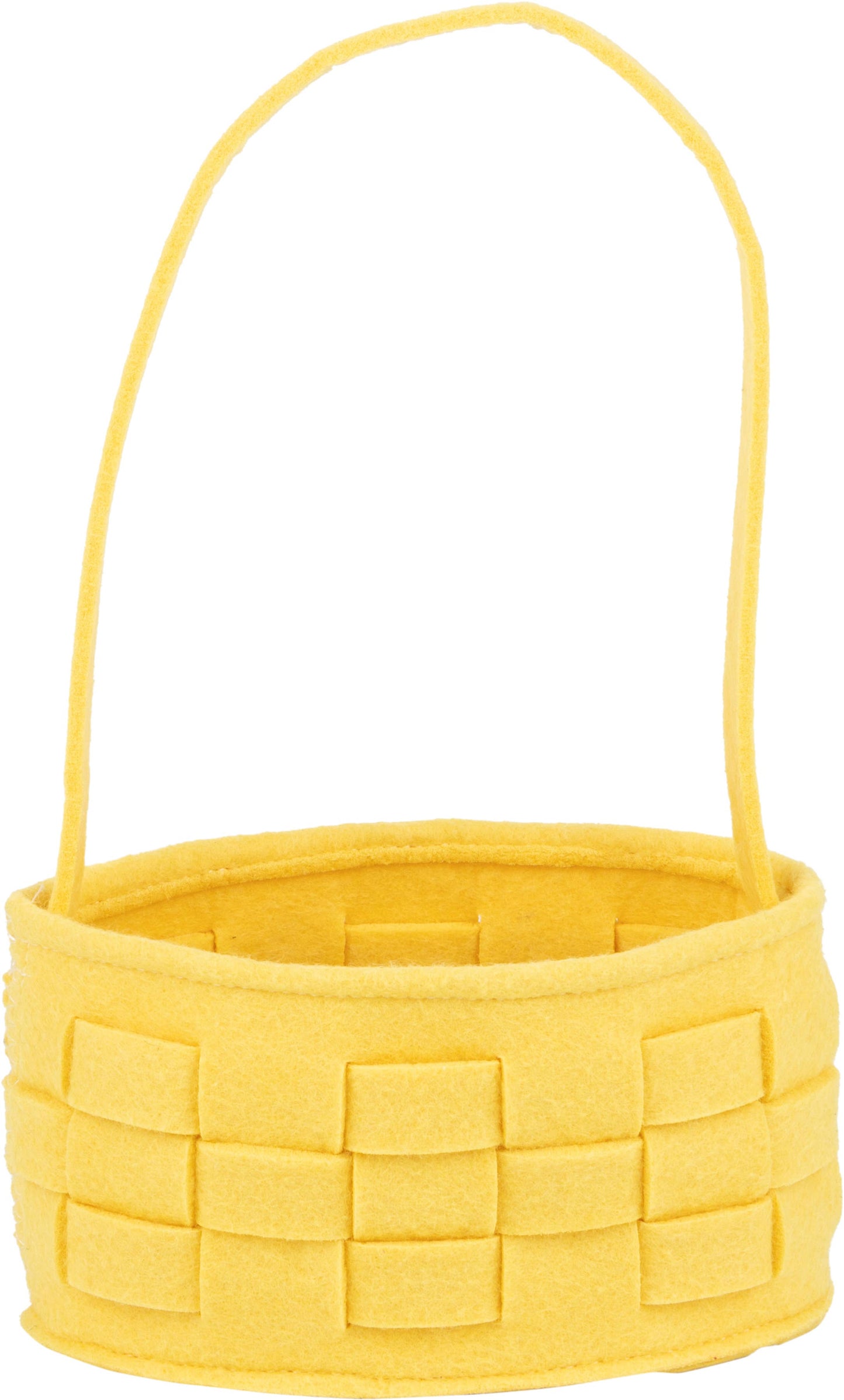 Silver Tree Home & Holiday - A21469:Felt woven Easter basket, yellow
