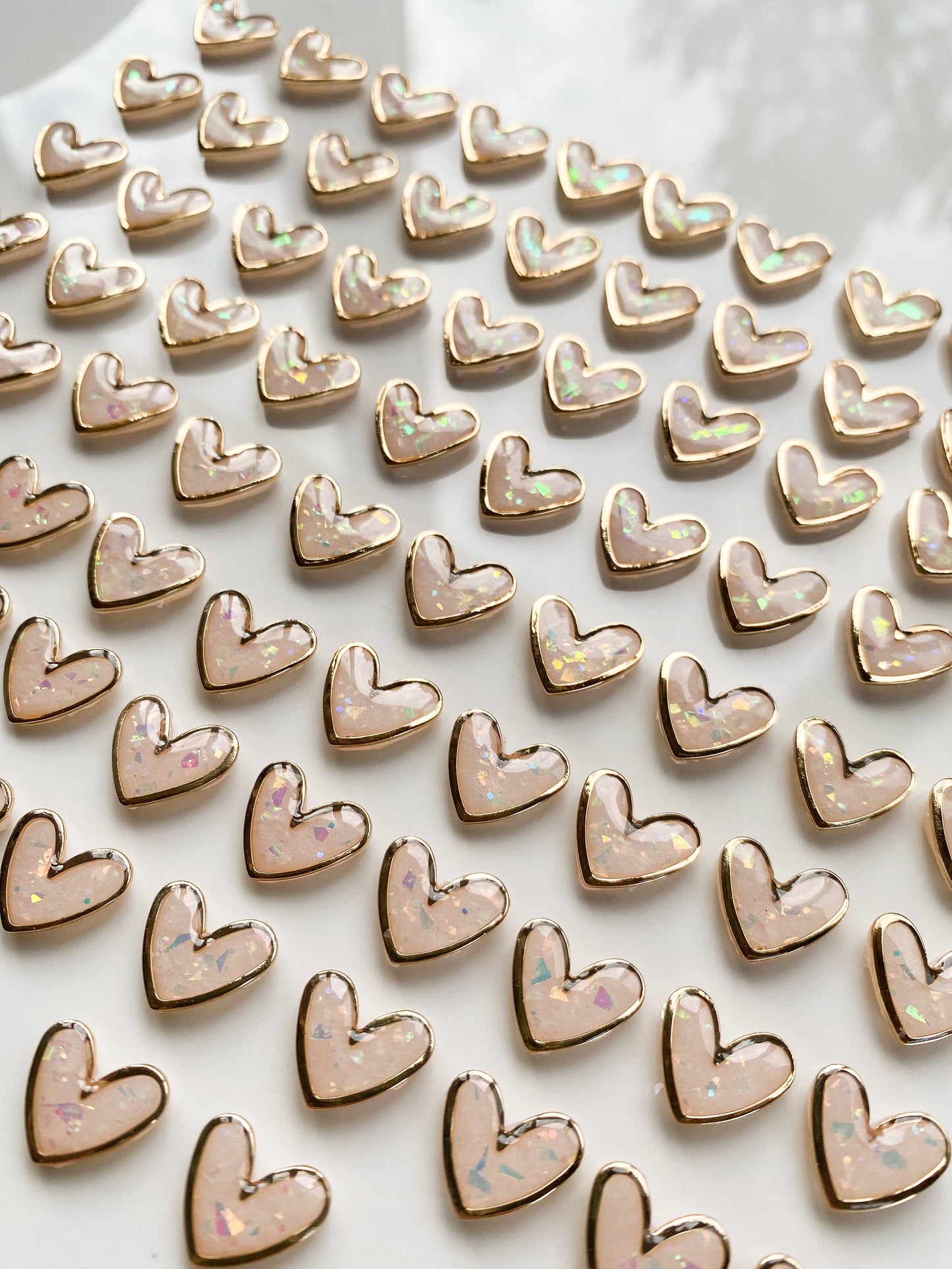 Clay by Day Designs - Gold Trim Heart Studs - Polymer Clay Earrings Valentines: Red