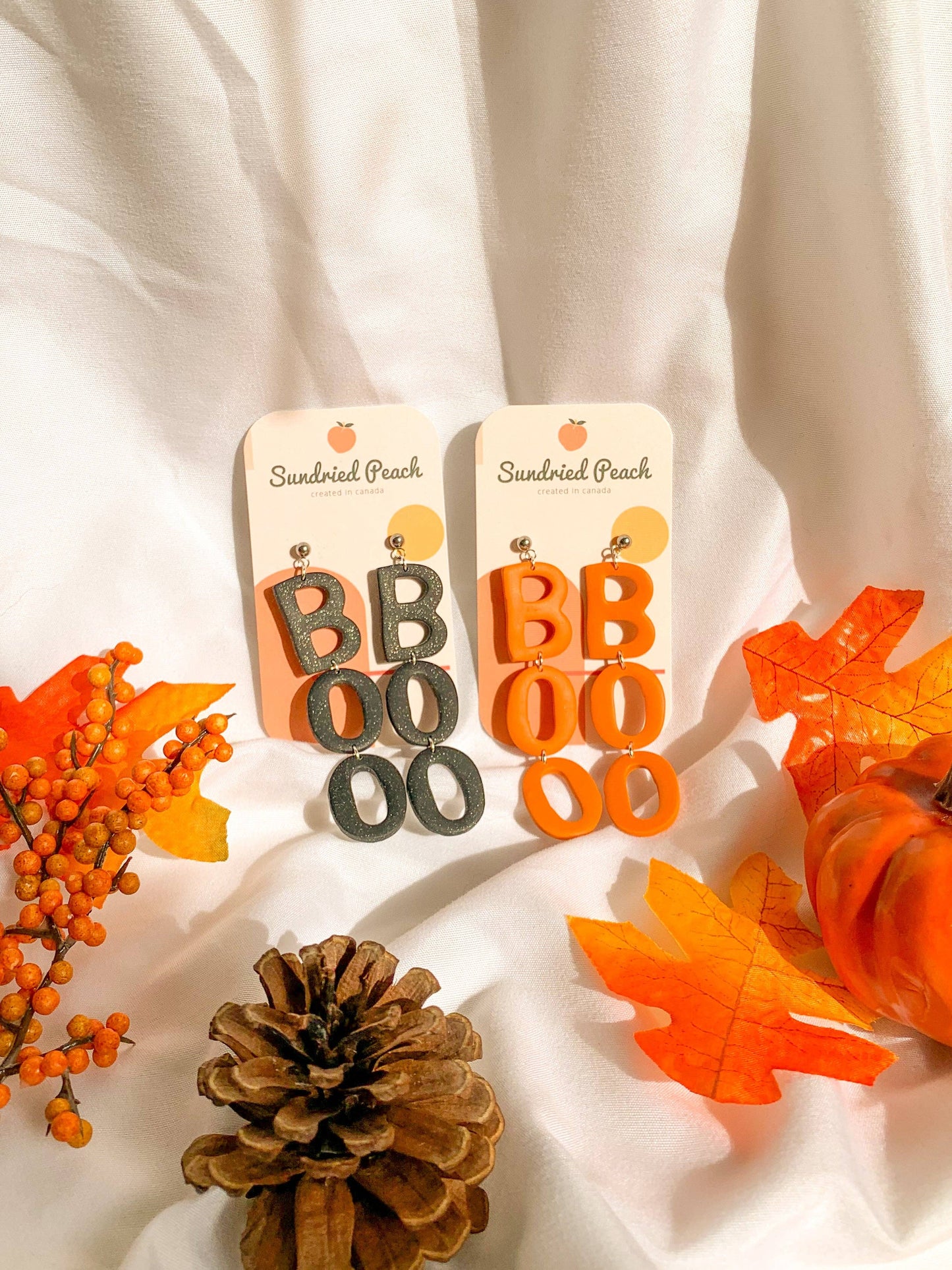 Sundried Peach - BOO Dangles: Black