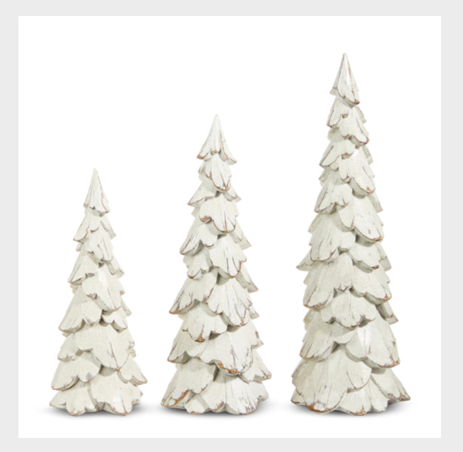 10.5 Inch Glittered Distressed Trees