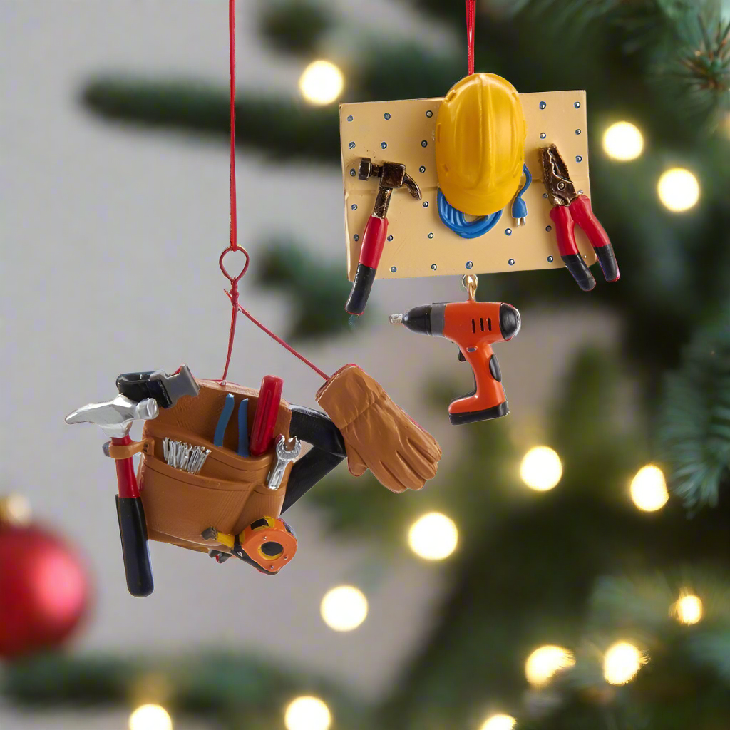 HANDYMAN TOOL ORNAMENTS, 2 Styles- Sold Individually