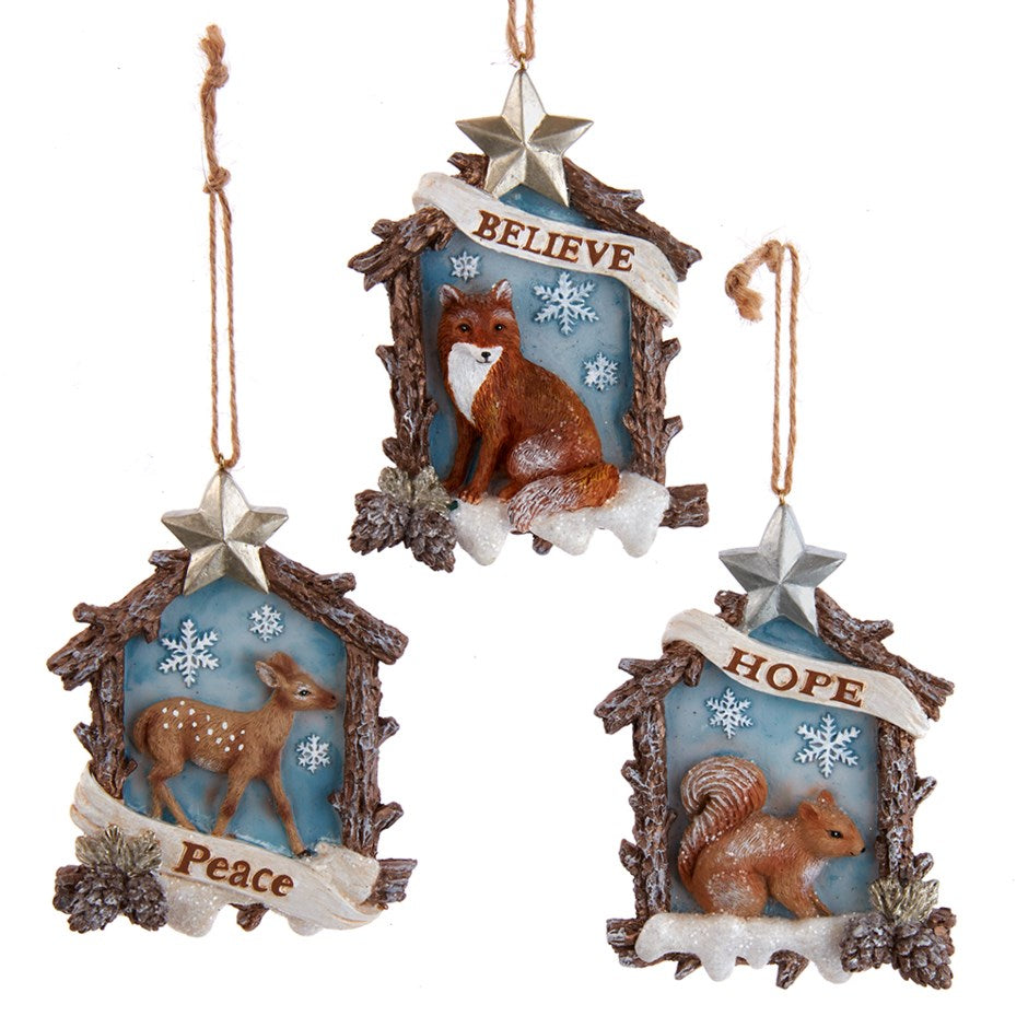 4.25"WOODLAND ANIMAL LOG FRAME 3A