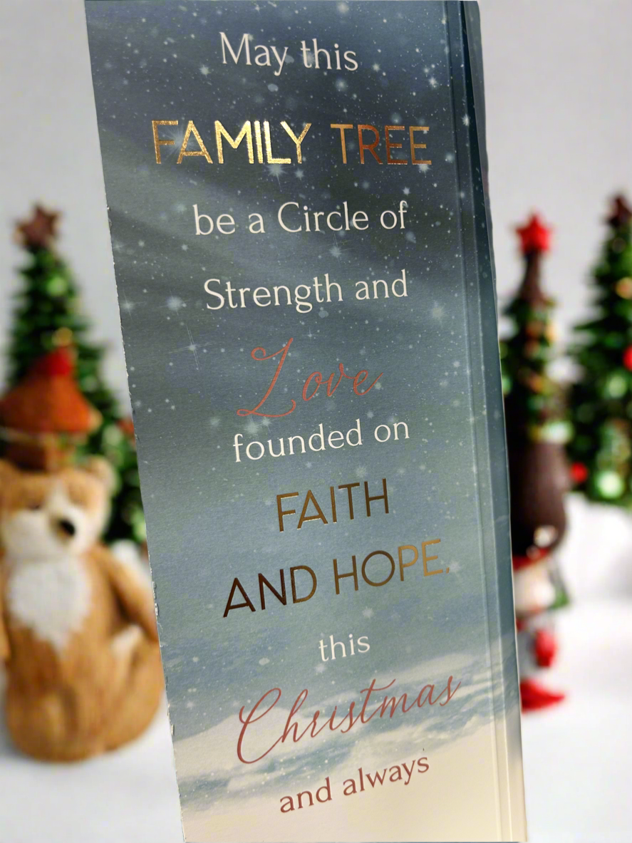 Family Tree prism ornament with boxed card