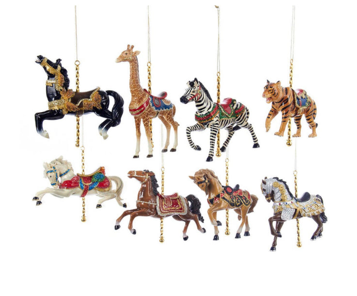 5 Inch Resin Carousel Animal Ornaments