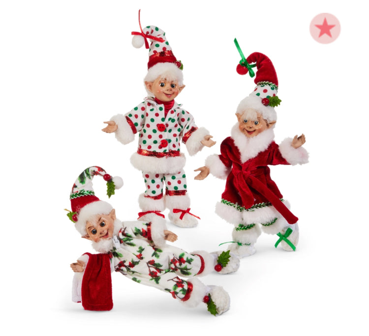 7" Pajama Party Posable Elf, 3 Variants available (sold individually) #4502424