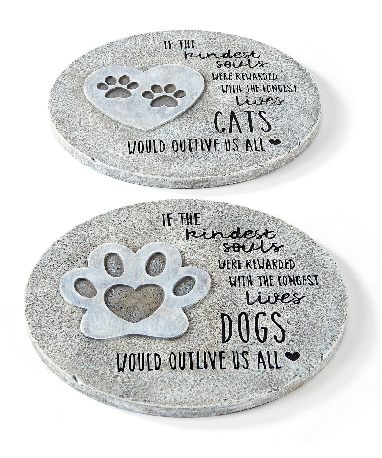 Paw Print Stepping Stone/Wall Plaque, 2 Assorted (sold individually)