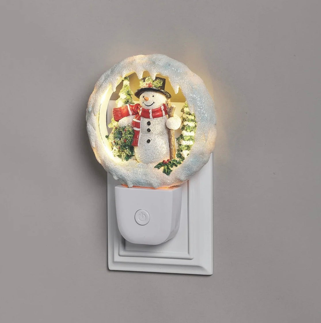 Roman Lights Snowman in wreath Night-Light #160288