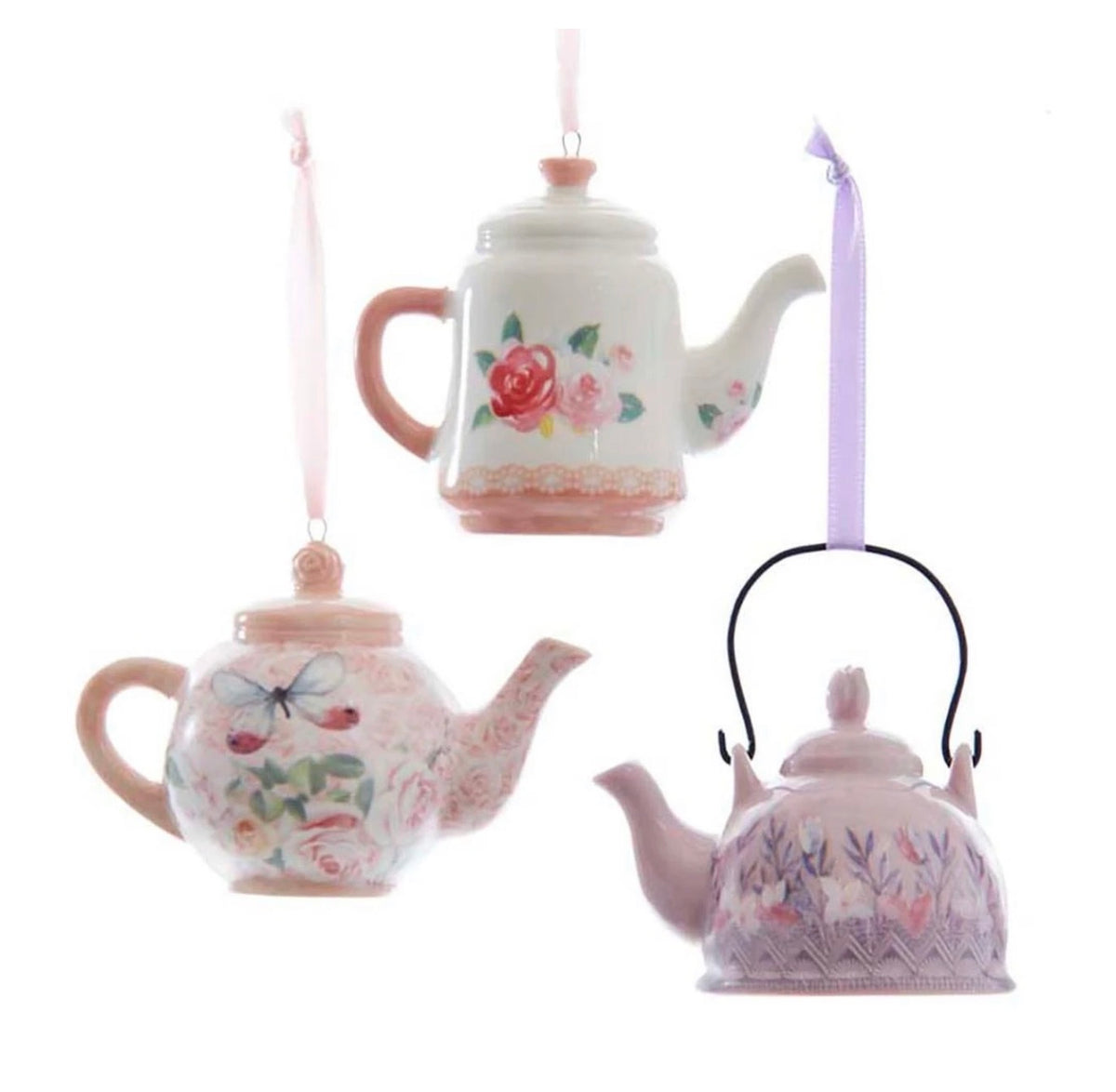 Boho Chic Teapot Ornaments, 3 Assorted (sold individually) #F2075