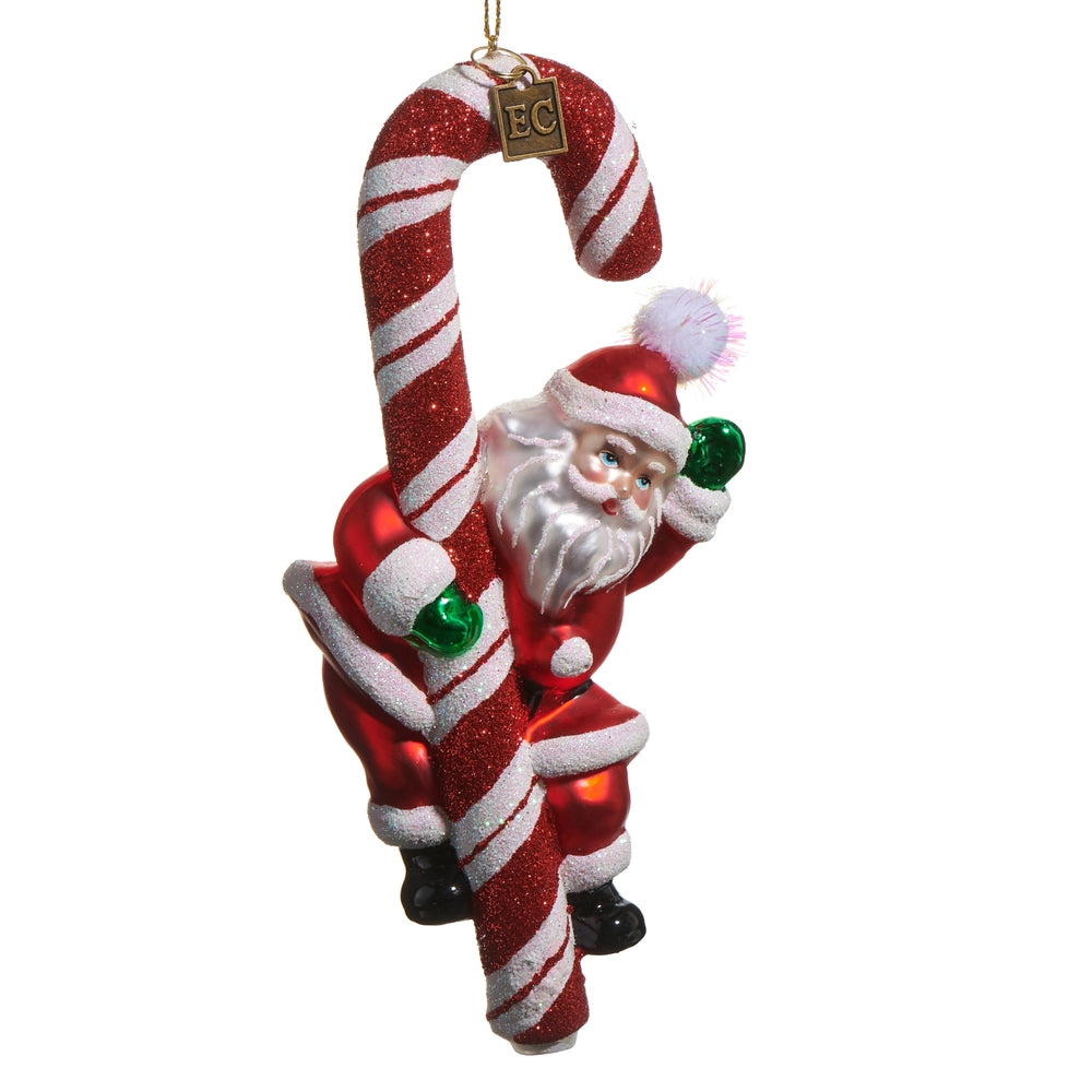 Eric Cortina 6.75" Candy Cane Santa Ornament