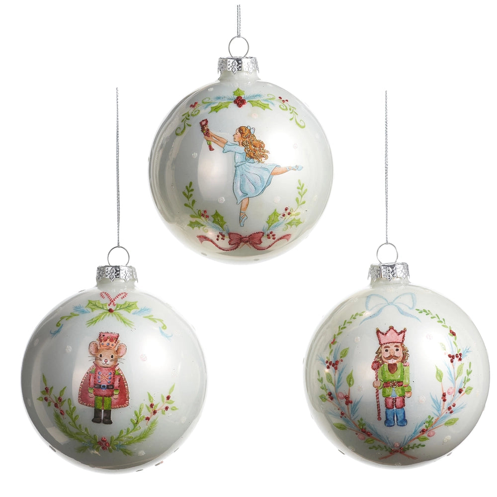4" Nutcracker Suite Ball Ornament, 3 Styles (sold individually)
