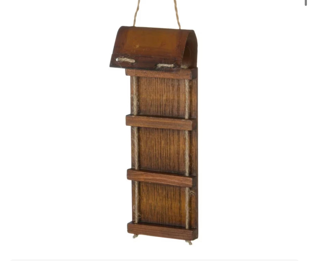 Wooden Toboggan Ornament