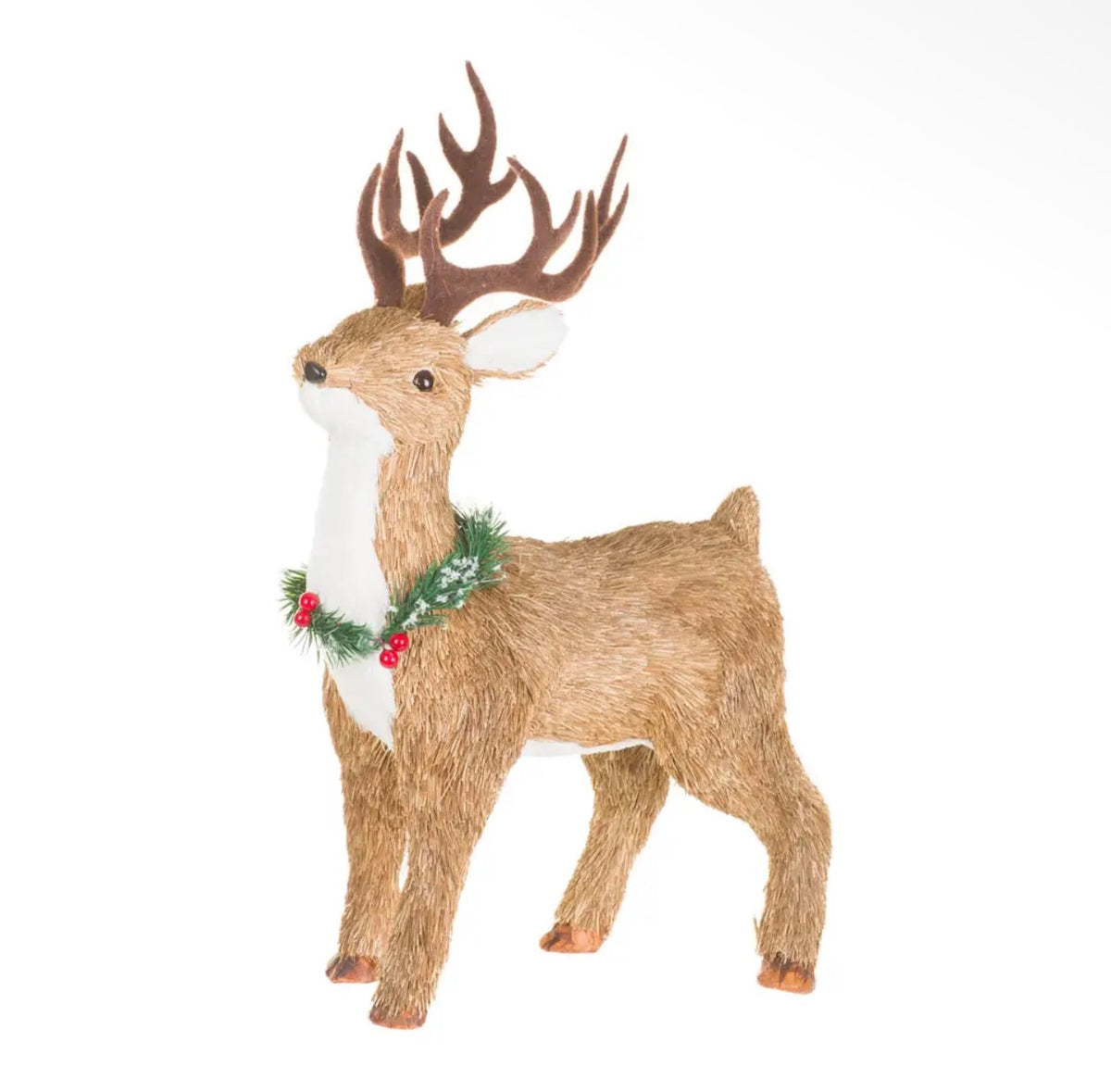 Brown Reindeer with Wreath