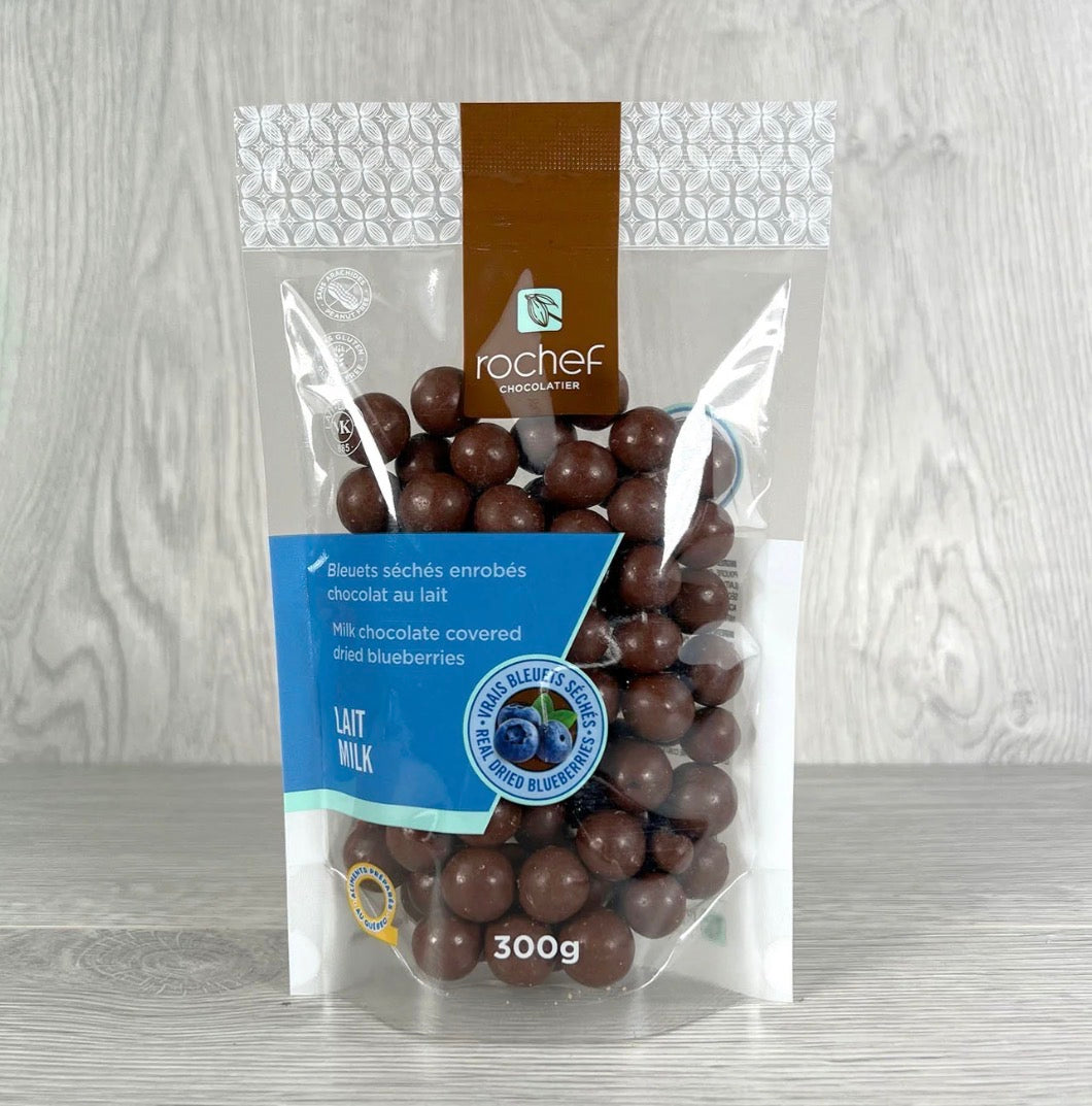 MILK CHOCOLATE COVERED REAL DRIED BLUEBERRIES, 2 Assorted Sizes (sold individually), 150g & 300g