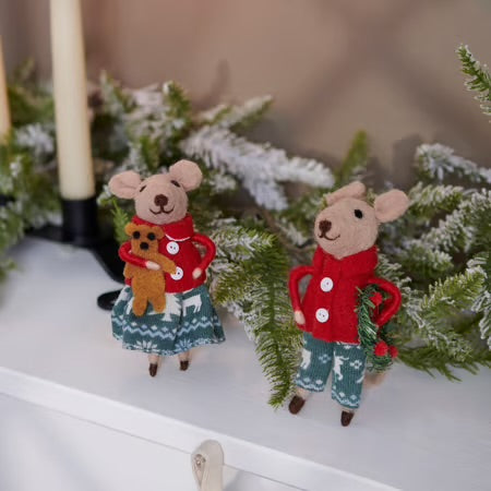 Christmas Day Mice Critter Set (Set of Two)