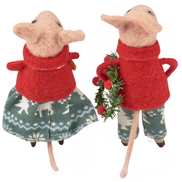 Christmas Day Mice Critter Set (Set of Two)
