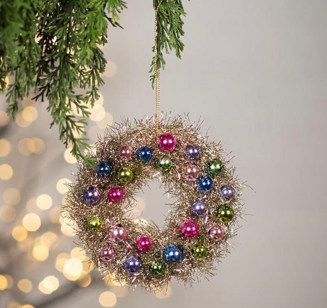Small Ball & Tinsel Wreath Ornament
