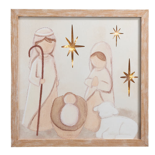 18" Nativity Lighted Framed Print