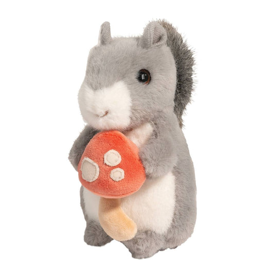 Autumn is here again and our little Squirrel stuffed animal has big plans to make the most of mushroom season! He’s already begun his foraging and has a handsome spotted mushroom to show for it. Holding it up between his paws, he proudly shows it off to anyone who’ll stop to admire his prize. Fabulously soft plush materials make this endearing Squirrel stuffed animal extra cuddly. His lively, dark eyes and cheerful smile lend him a lighthearted expression that will draw you in and inspire the imagination. B