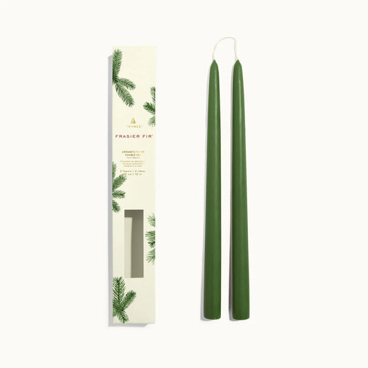 Let Frasier Fir set the mood for those special moments that make up your life stories with this Taper Candle Set. Using your favourite taper candle holder, enjoy the warm glow gathered at a dinner table with friends or even nestled around your fireplace with family.
