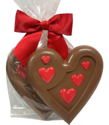 Pure Milk Chocolate Hearts with Red Hearts 5.5 Inches