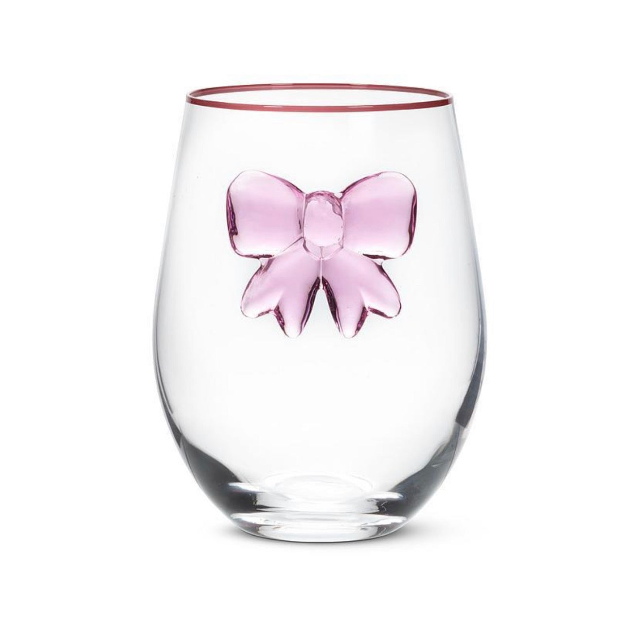 Stemless Wine Glass with Large Bow