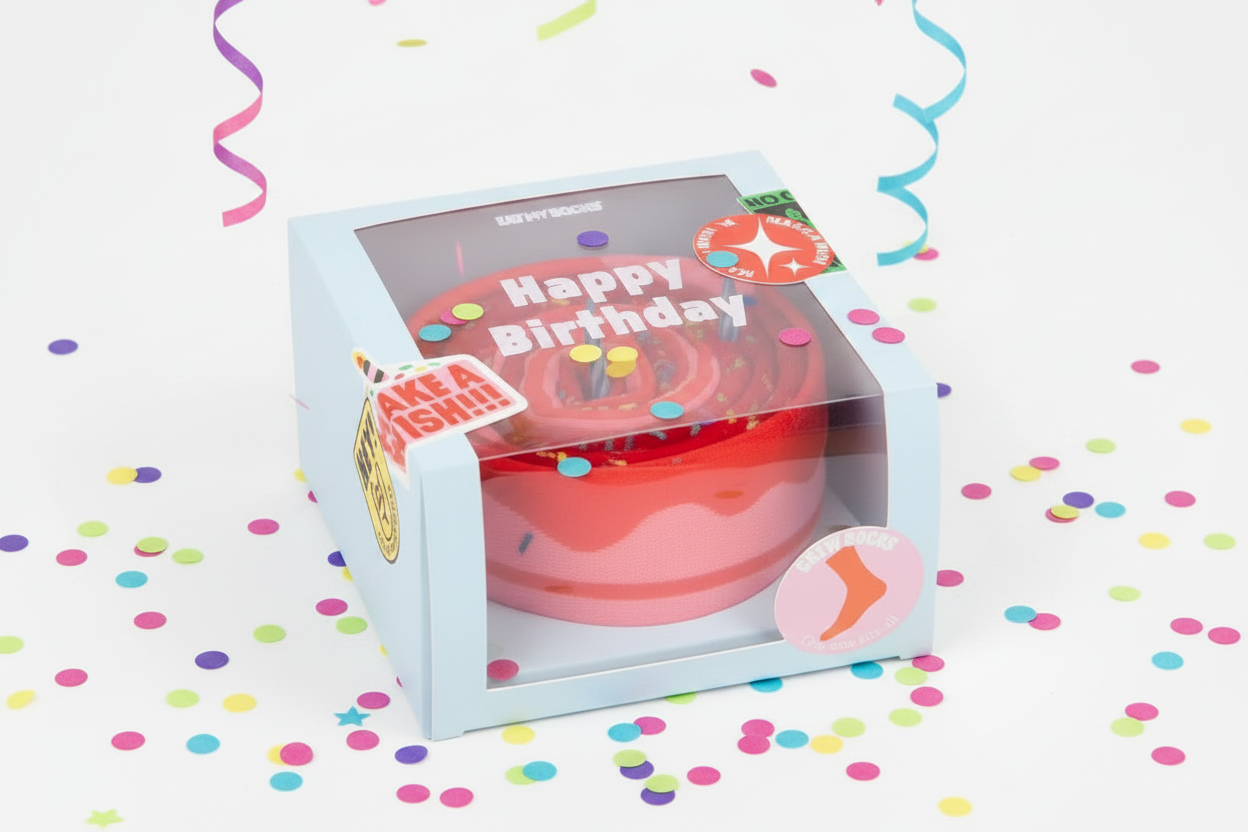 Happy Birthday Socks, Adult (2 pairs) by Eat my Socks